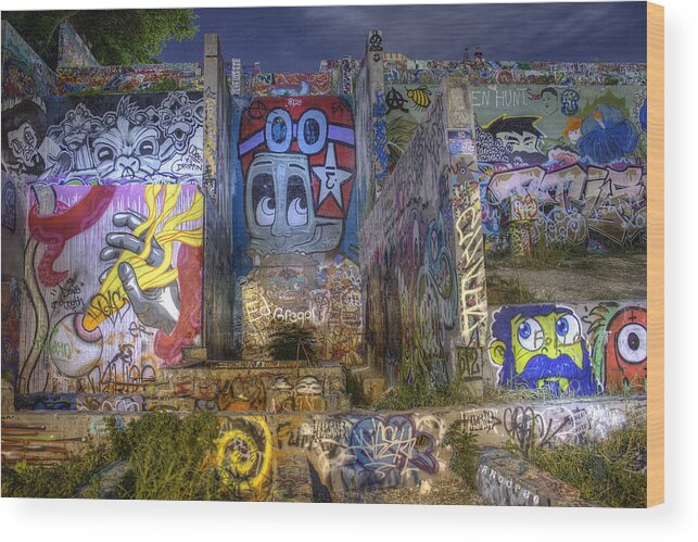 Graffiti Wood Print featuring the painting Castle Hill by Andrew Nourse