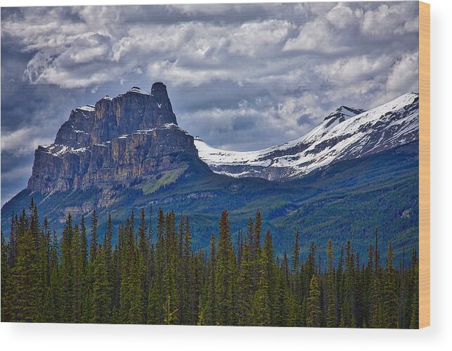 Banff Wood Print featuring the photograph Castle Mountain - Banff by Stuart Litoff