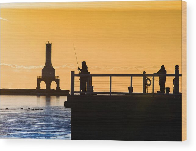 Fishing Wood Print featuring the photograph Catching Gold by James Meyer