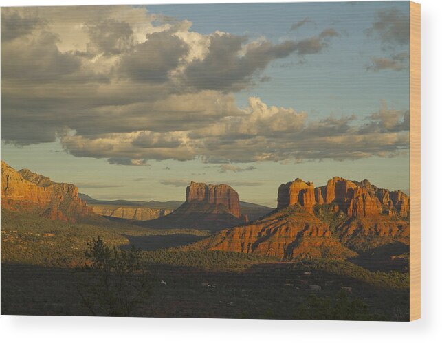 Cathedral Rock Wood Print featuring the photograph Cathedral's Shadows by Tom Kelly