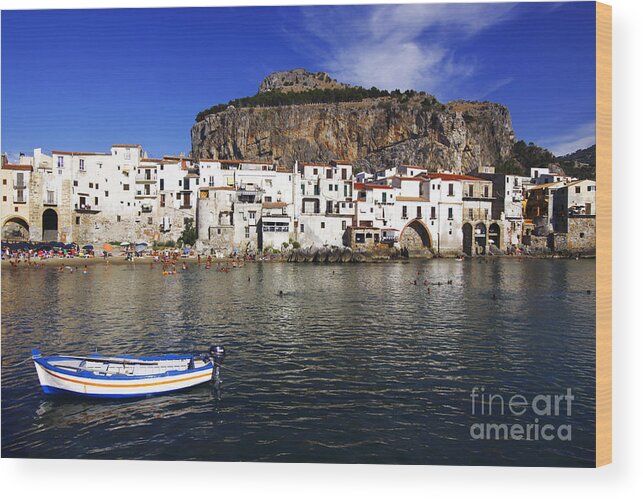 Sicily Wood Print featuring the photograph Cefalu - Sicily by Stefano Senise