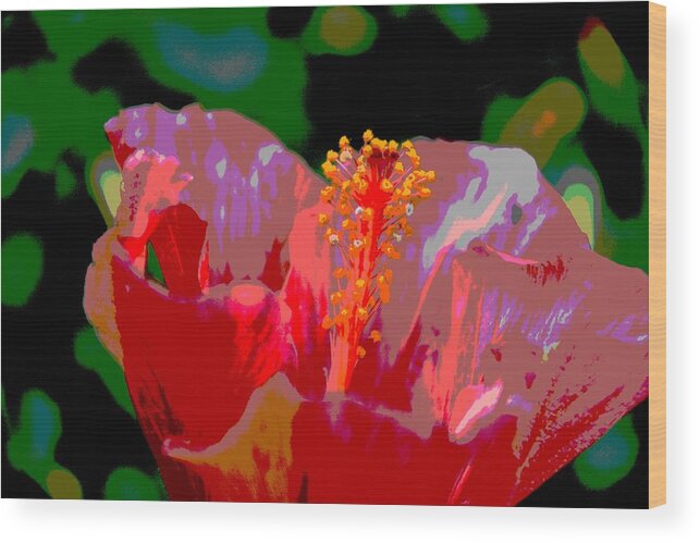 Hibiscus Wood Print featuring the photograph Celebration by Linda Bailey