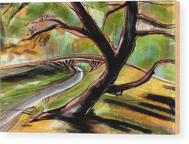  Wood Print featuring the painting Central Park by John Gholson