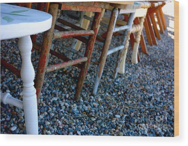 Chairs Wood Print featuring the photograph Chairs In A Row by Jacqueline Athmann