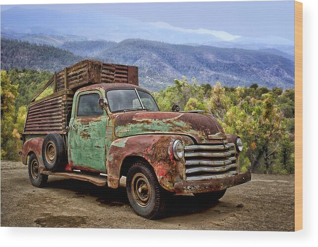 Pickup Wood Print featuring the photograph Chevrolet of the Mountains by Nikolyn McDonald