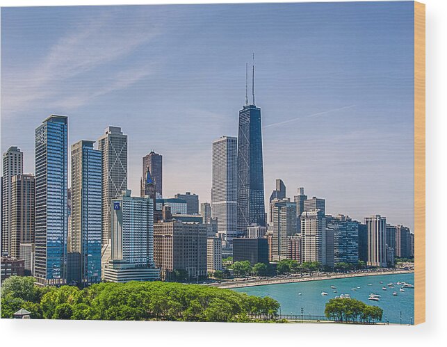 Chicago Wood Print featuring the photograph Chicago Skyline North View by Julie Palencia