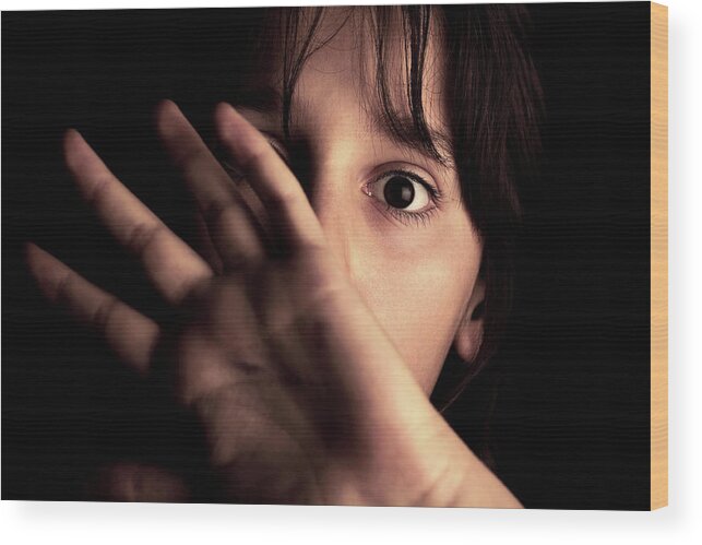 Hand Wood Print featuring the photograph Child Abuse by Mauro Fermariello/science Photo Library