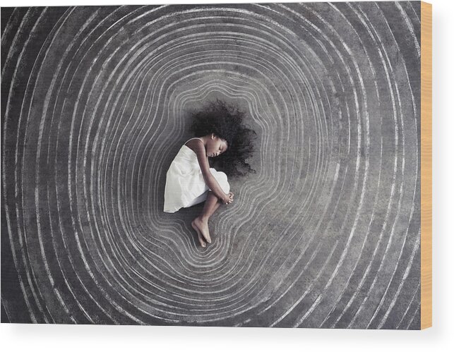 San Francisco Wood Print featuring the photograph Child Inside Tree Growth Rings by Justin Lewis