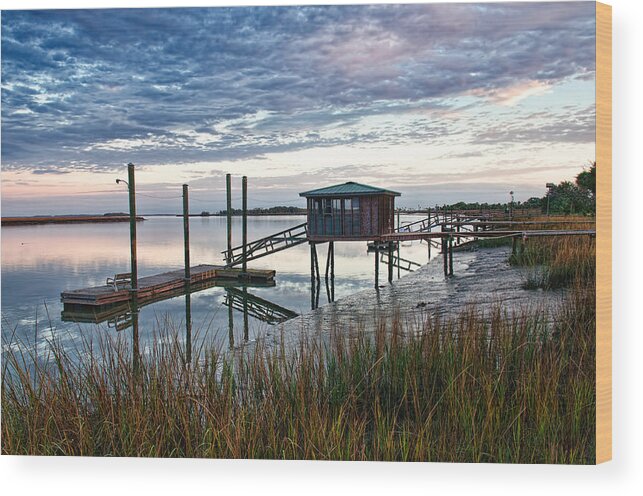 Water Wood Print featuring the photograph Chisolm Island Docks by Scott Hansen