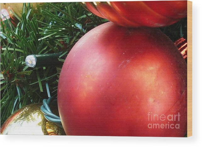 Baubles Wood Print featuring the photograph Christmas by Therese Alcorn
