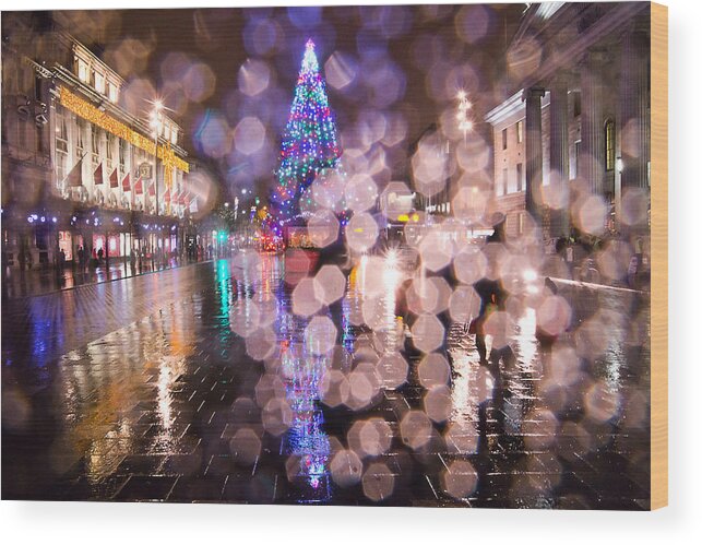 Christmas Wood Print featuring the photograph Christmas Tree by Alex Art