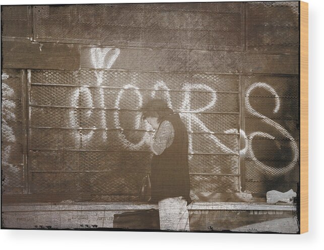 Grunge Wood Print featuring the photograph Cigars Only by Spencer Hughes