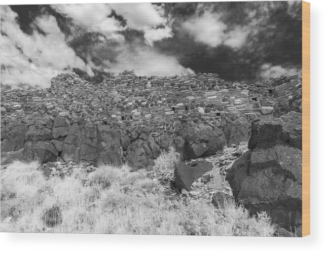 Flagstaff Wood Print featuring the photograph Citadel Pueblo West Wall by Chris Bordeleau