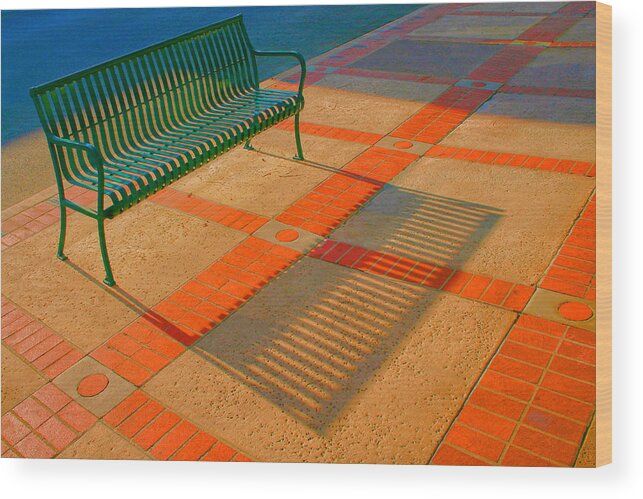 Bench Wood Print featuring the photograph City Bench Still Life by Ben and Raisa Gertsberg