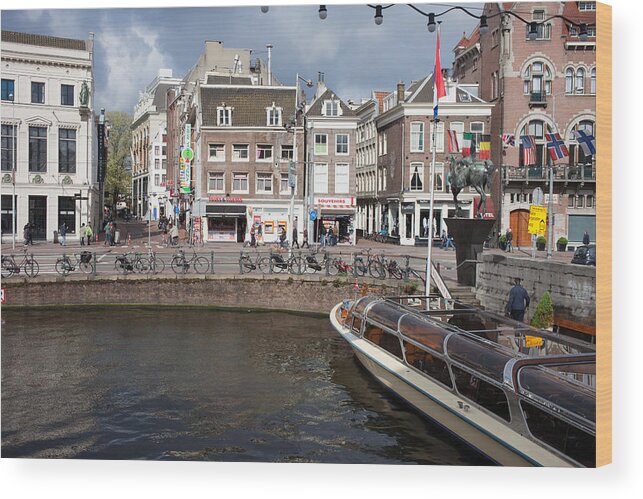 Rokin Wood Print featuring the photograph City of Amsterdam Urban Scenery by Artur Bogacki