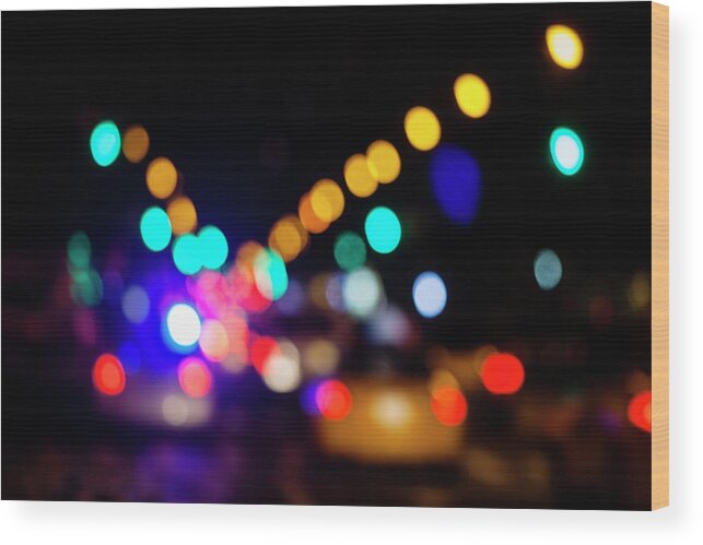 Outdoors Wood Print featuring the photograph City Street Defocused by Brad Rickerby