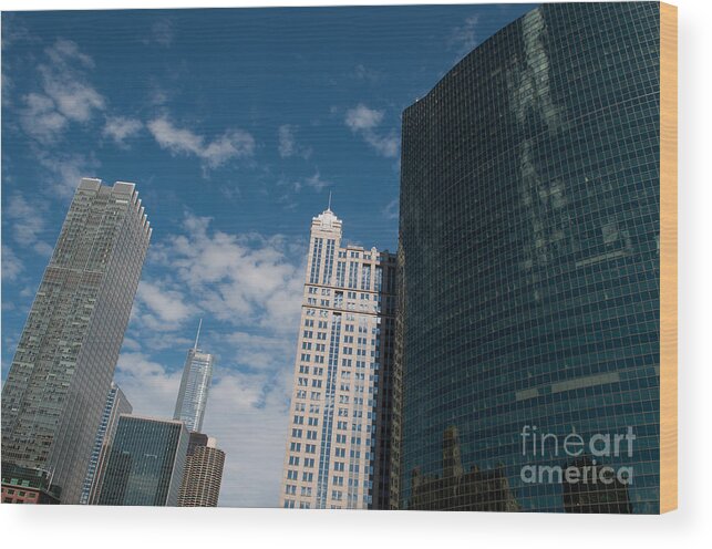 Chicago Downtown Wood Print featuring the photograph Cityscape of Chicago City by Dejan Jovanovic