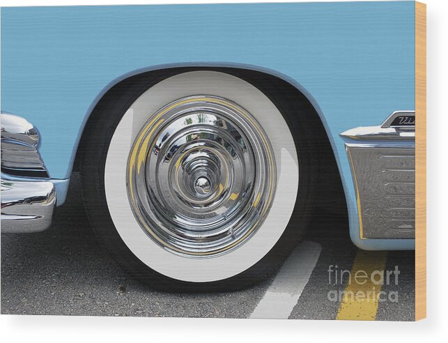 Wide Whitewall Tire Wood Print featuring the photograph Classic Wide Whitewall Tire by Bill Thomson