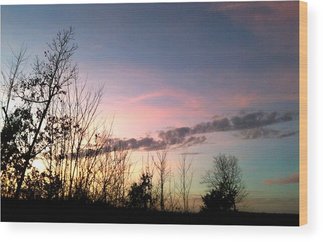 Durham Wood Print featuring the photograph Clear Evening Sky by Linda Bailey