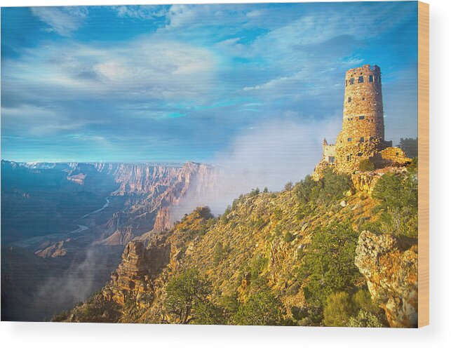 Desert View Wood Print featuring the photograph Clearing Storm Desert View Grand Canyon by Steven Barrows