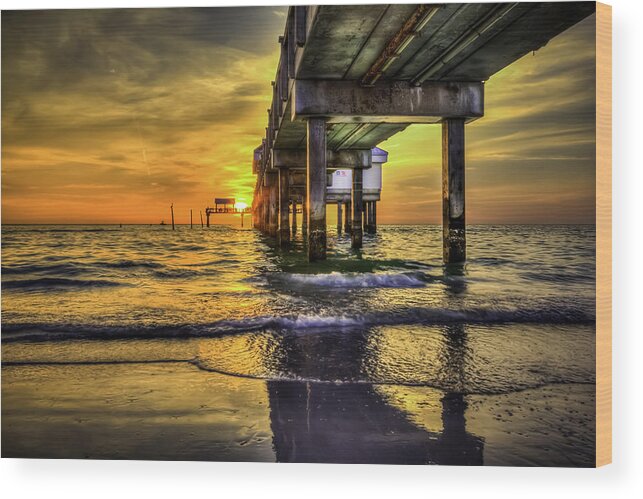 Clearwater Pier Wood Print featuring the photograph Clearwater Pier by Marvin Spates
