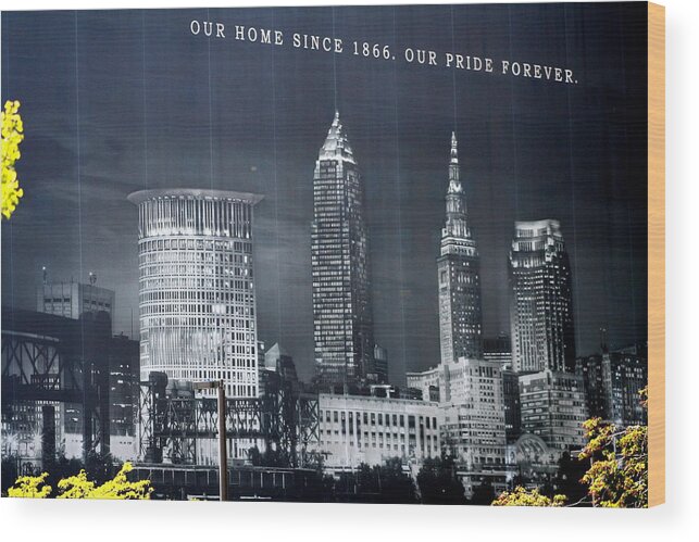 Cleveland Wood Print featuring the photograph Cleveland Skyline Banner by Valerie Collins