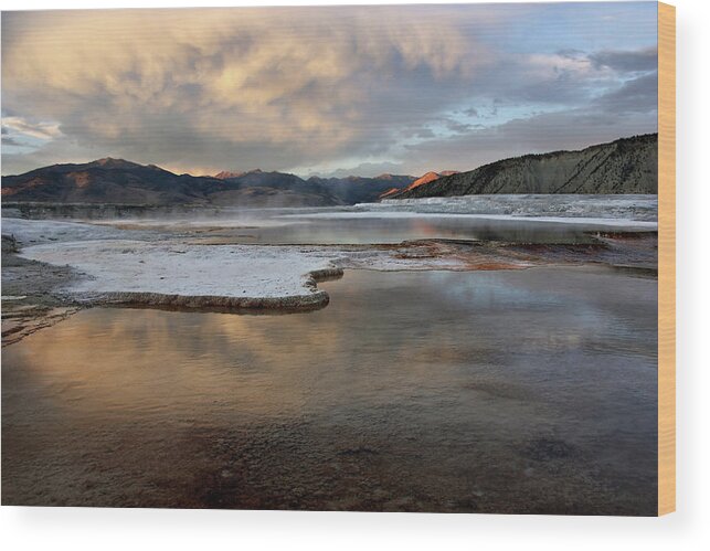 Hot Springs Wood Print featuring the photograph Clouded Hot Springs by Theo OConnor