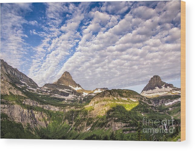 Glacier Wood Print featuring the photograph Clouds In Glacier by Timothy Hacker