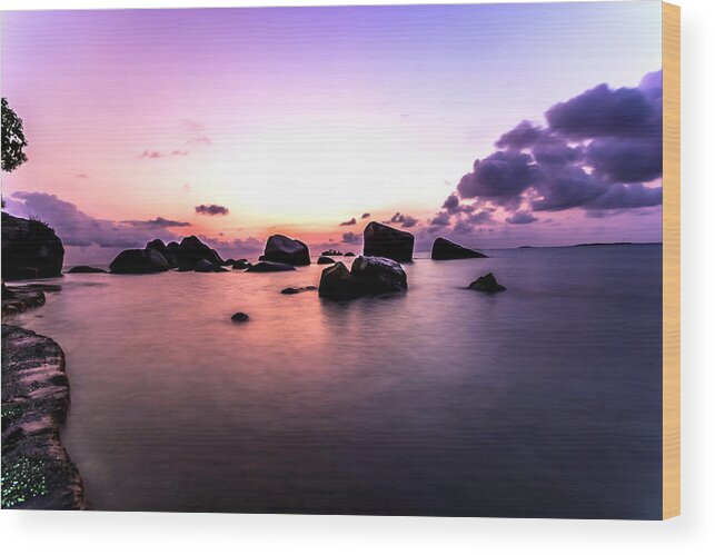 Sunrise Wood Print featuring the photograph Coastal Sunrise by Jijo George