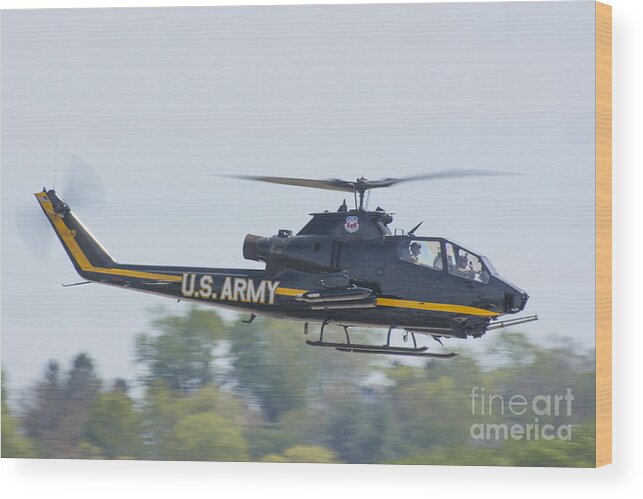 Ah-1 Wood Print featuring the photograph Cobra Departure by Tim Mulina