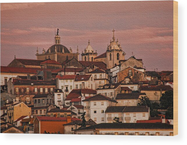 Roofs Wood Print featuring the photograph Coimbra University by Aleksander Rotner