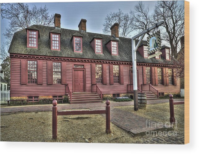 Tavern Wood Print featuring the photograph Colonial Williamsburg Wetherburn Tavern by Gene Bleile Photography 