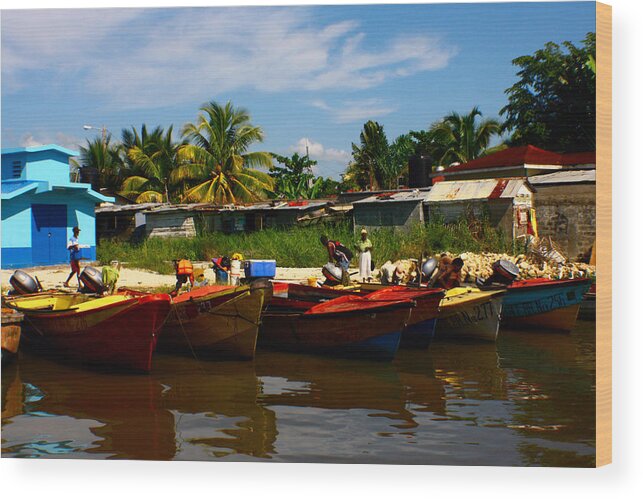 Jamaica Wood Print featuring the photograph Color on the Black River by Jon Emery