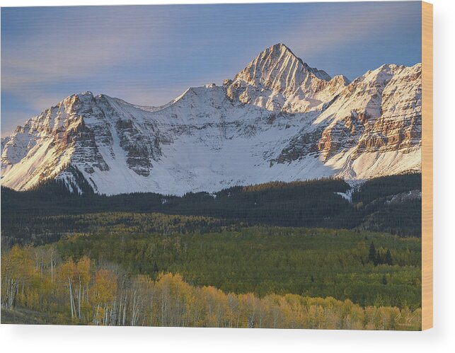 Mountains Wood Print featuring the photograph Colorado 14er Wilson Peak by Aaron Spong