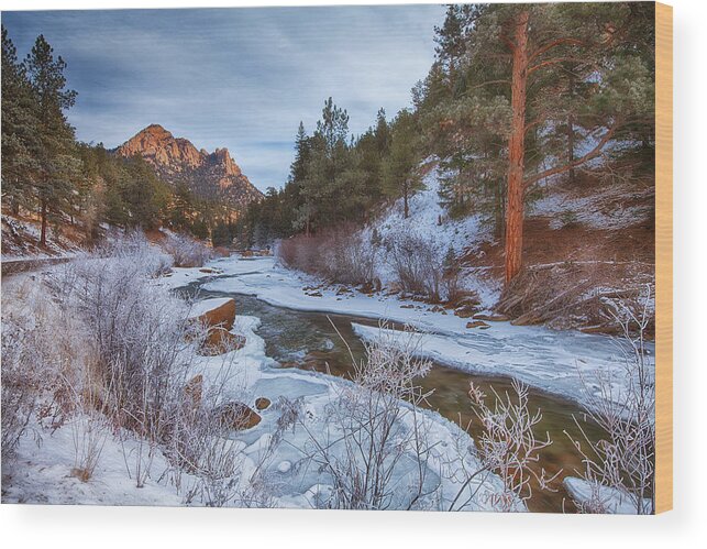 Winter Wood Print featuring the photograph Colorado Creek by Darren White
