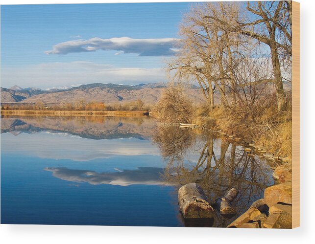 Reflection Wood Print featuring the photograph Colorado Rocky Mountain Lake Reflection View by James BO Insogna