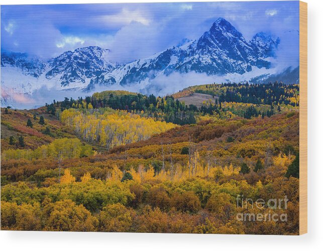 San Juan Mountains Wood Print featuring the photograph Colorado San Juan Mountains in Fall by Gary Whitton
