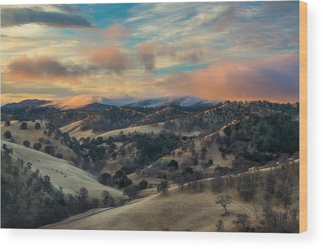 Landscape Wood Print featuring the photograph Colorful Clouds At Sunrise by Marc Crumpler