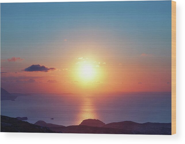 Scenics Wood Print featuring the photograph Colorful Sunset by Borchee