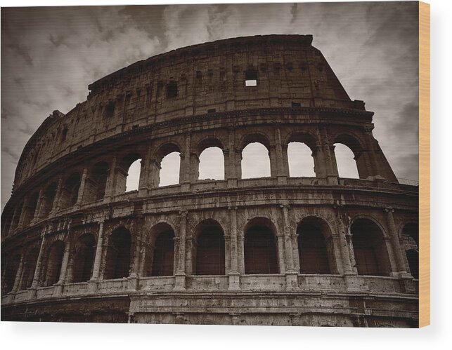 Rome Wood Print featuring the photograph Colosseum by Stefan Nielsen