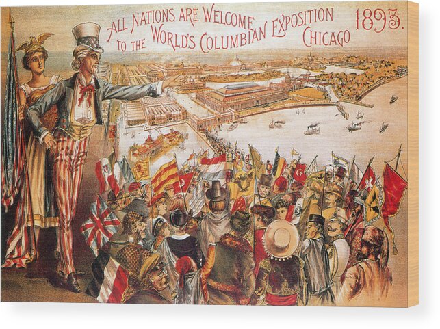 Fine Arts Wood Print featuring the photograph Columbian Exposition Poster, 1893 by Science Source