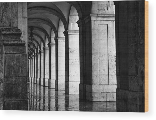 Antique Wood Print featuring the photograph Column Reflection by Eggers Photography