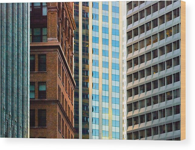 Buildings Wood Print featuring the sculpture Convergence by Mick Burkey