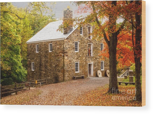 (scenery Or Scenic) Wood Print featuring the photograph Cooper Gristmill by Debra Fedchin