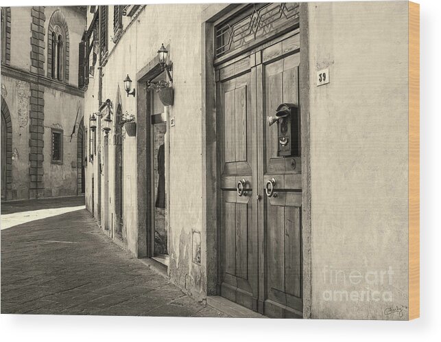 Volterra Wood Print featuring the photograph Corner of Volterra by Prints of Italy