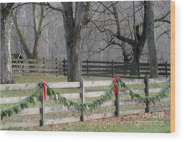 Rural Wood Print featuring the photograph Country Christmas by Living Color Photography Lorraine Lynch