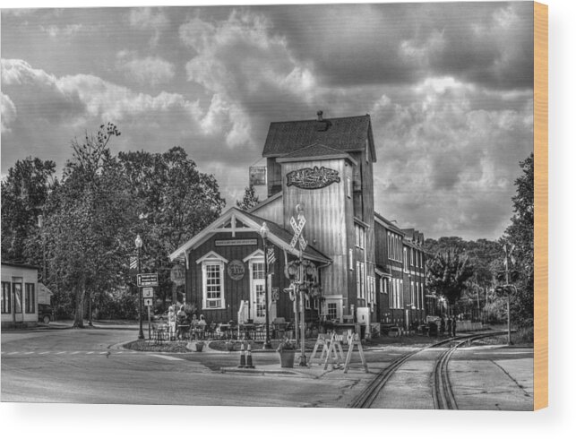 Hdr Wood Print featuring the photograph Country Feed Mill HDR #1 by Sharon Olk