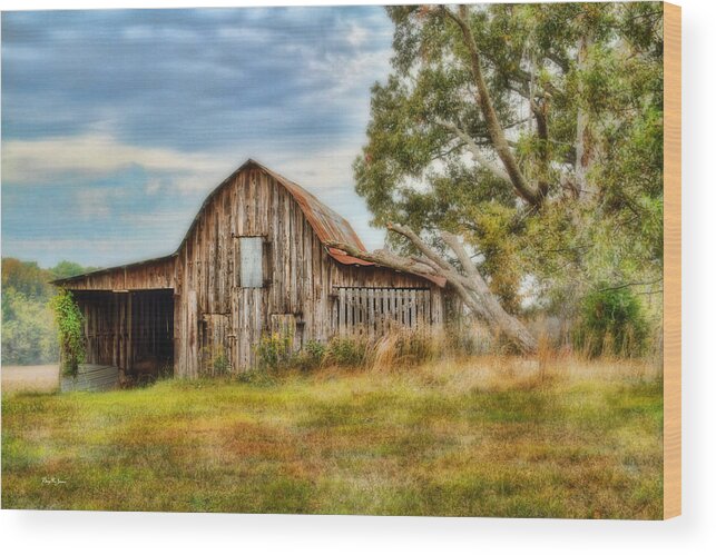 Country Time Barn Wood Print featuring the photograph Farm - Barn - Country Time Barn by Barry Jones