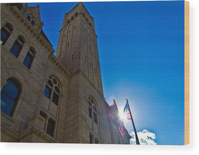 Courthouse Wood Print featuring the photograph Courthouse Tower by Jonny D