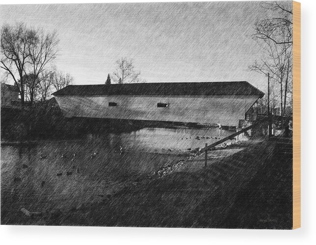 Covered Bridge Wood Print featuring the photograph Covered Bridge Elizabethton Tennessee c. 1882 by Denise Beverly